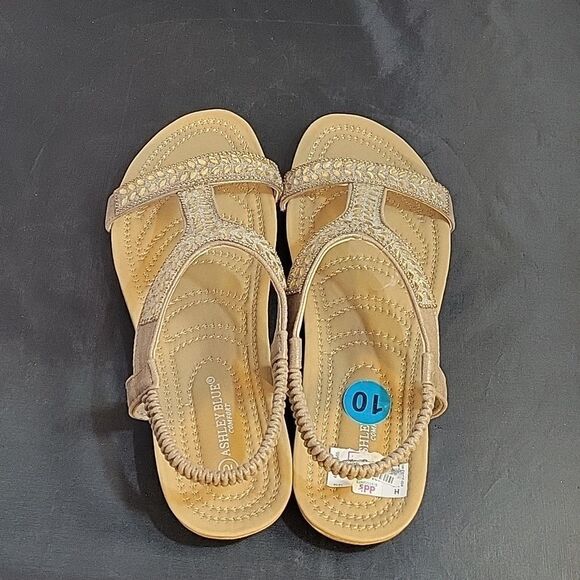 BRAND NEW ASHLEY BLUE  RHINESTONES EMBROIDERY ELASTIC BAND FISH MOUNT SANDAL - Picture 6 of 12